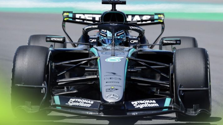 George Russell, Mercedes, driving the W17 at the 2026 Canadian Grand Prix