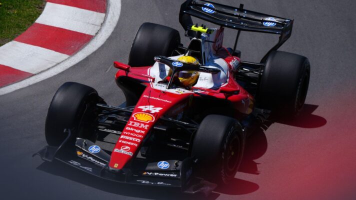 Lewis Hamilton at the wheel of the Ferrari SF-26 at the 2026 Canadian Grand Prix