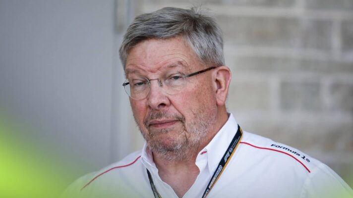 Ross Brawn looks on in the paddock