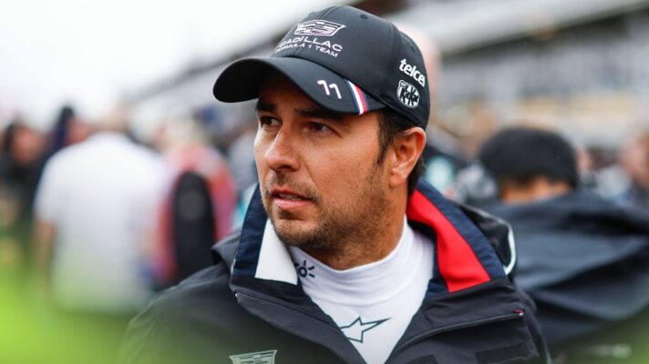 Sergio Perez of Cadillac on the grid