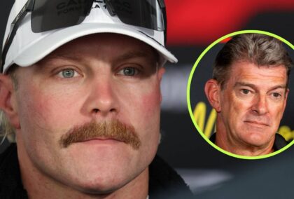 Cadillac's Valtteri Bottas and Graeme Lowdon.