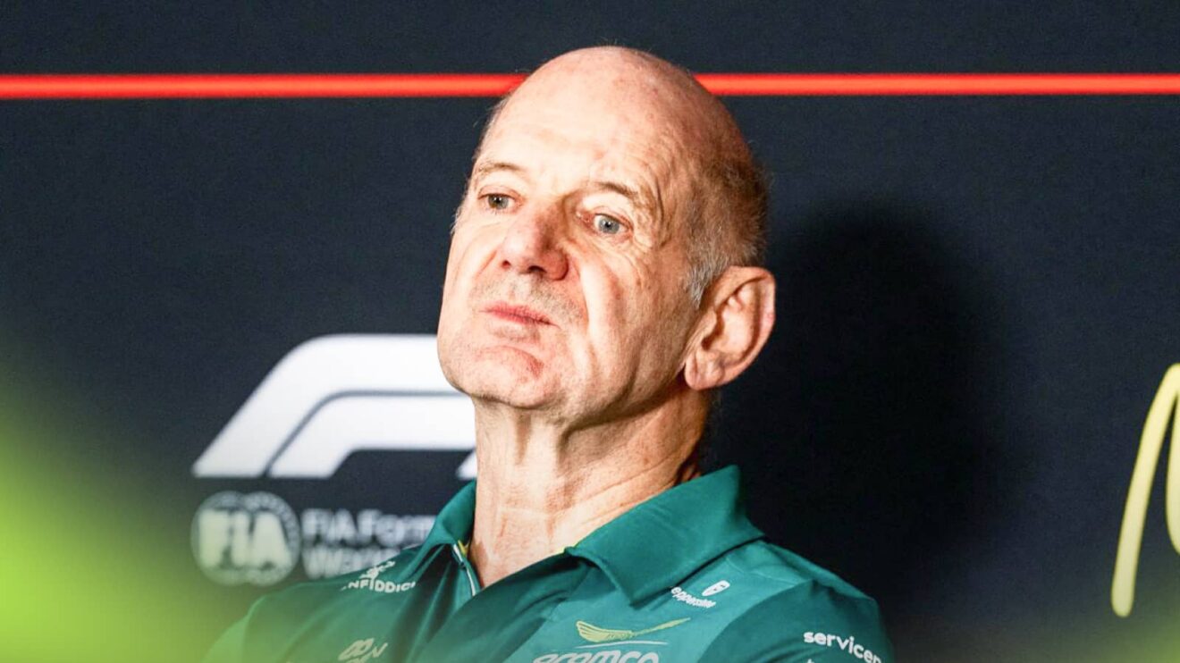 Adrian Newey looks on in a press conference