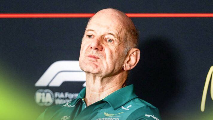 Adrian Newey looks on in a press conference