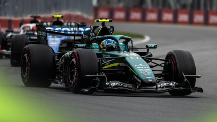 Fernando Alonso, Aston Martin driver, during the 2026 Canadian Grand Prix.