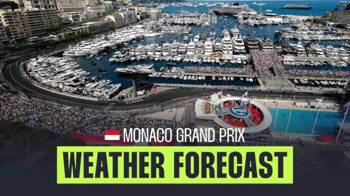 The Monaco Grand Prix weather forecast, with a view over the circuit and harbour.
