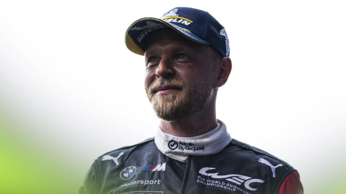 Kevin Magnussen on the WEC podium at the 6 Hours of Spa.