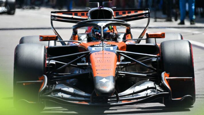 McLaren driver Oscar Piastri in the Monaco Grand Prix pit lane.