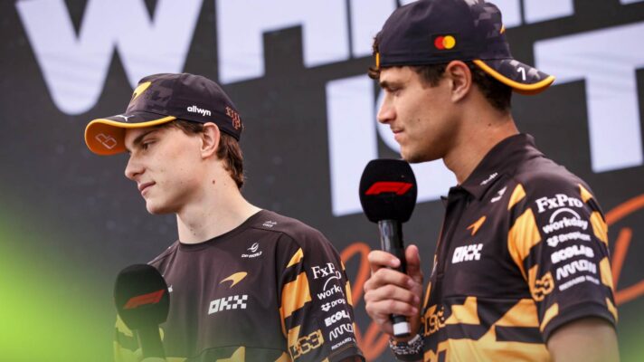 McLaren drivers Oscar Piastri and Lando Norris.
