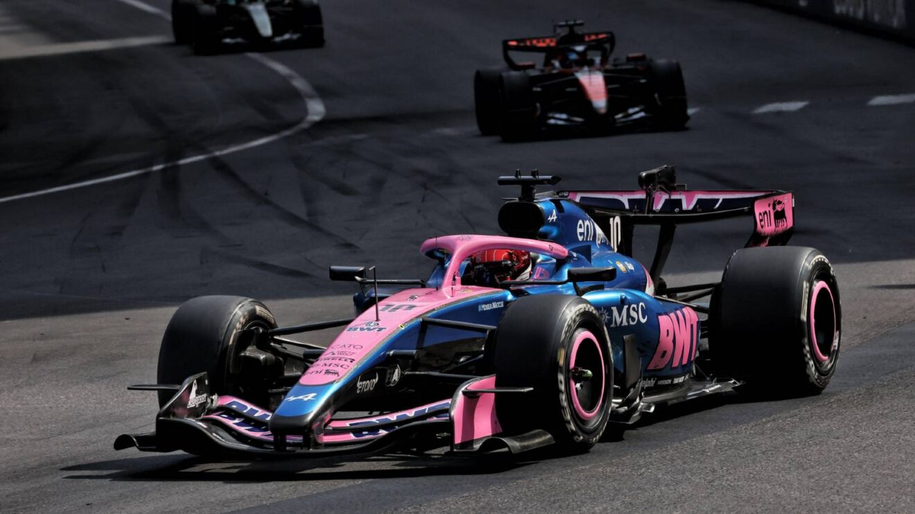 Alpine's Pierre Gasly on track at the 2026 Monaco Grand Prix.