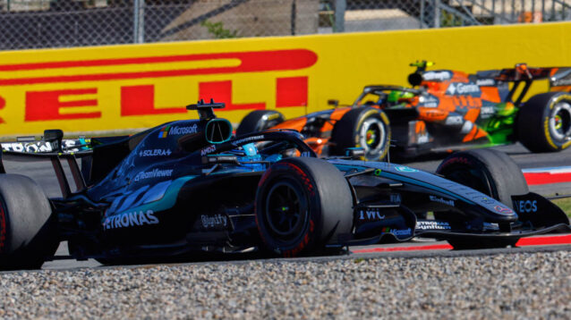 George Russell Sets the Pace in Barcelona FP3 as Antonelli Hits Traffic