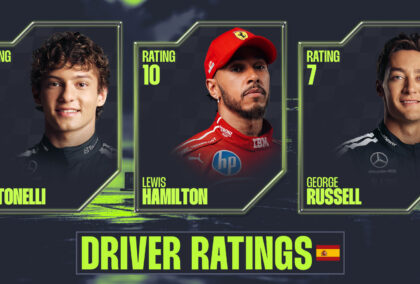 Lewis Hamilton scored a perfect 10 in our Driver Ratings as he beat George Russell in the Barcelona GP.