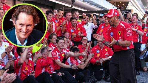 Six months after brutal criticism, John Elkann salutes Lewis Hamilton debut Ferrari win