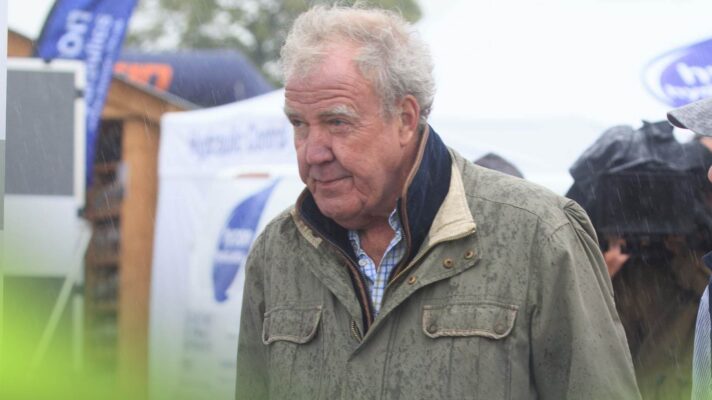 Jeremy Clarkson walks through a farm event.
