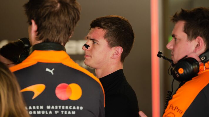 Leonardo Fornaroli in the garage at a TPC test at Monza.