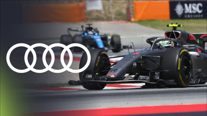 Gabriel Bortoleto alongside the Audi logo.