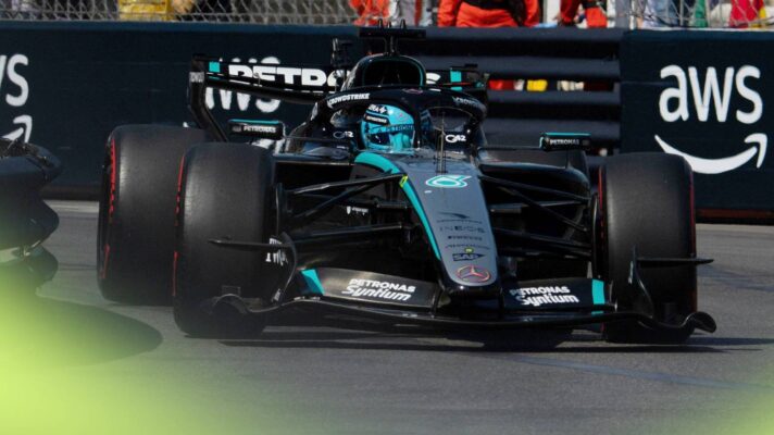 Mercedes' George Russell at the 2026 Monaco Grand Prix.