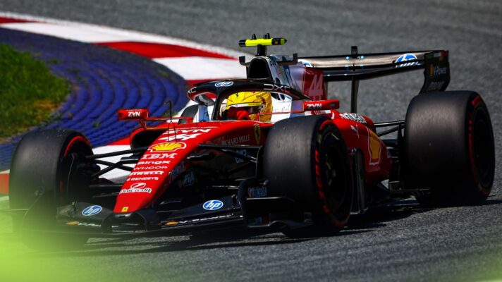 Lewis Hamilton at the wheel of the Ferrari SF-26 at the 2026 Austrian Grand Prix