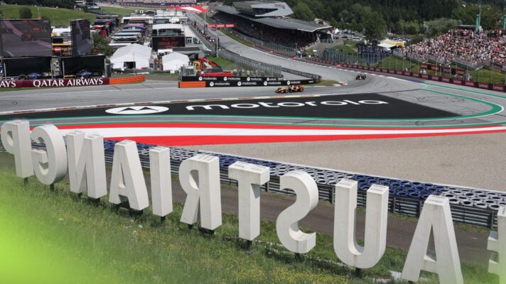 A view looking back from Turn 1 at the Red Bull Ring, home of the Austrian Grand Prix