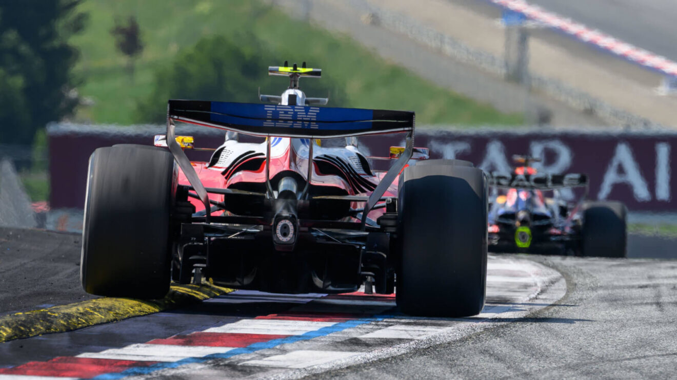 Lewis Hamilton chasing Max Verstappen at the Red Bull Ring