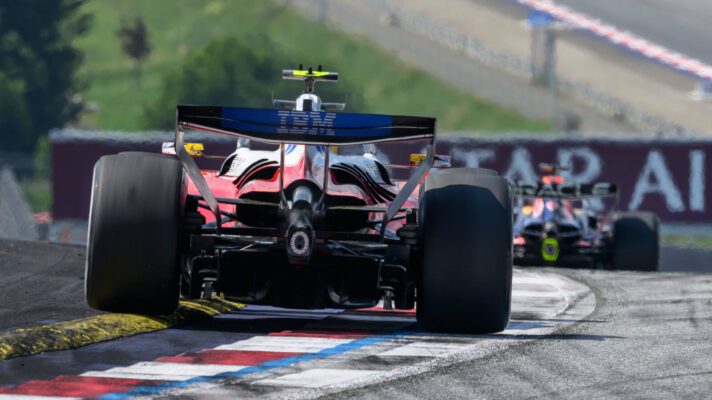 Lewis Hamilton chasing Max Verstappen at the Red Bull Ring