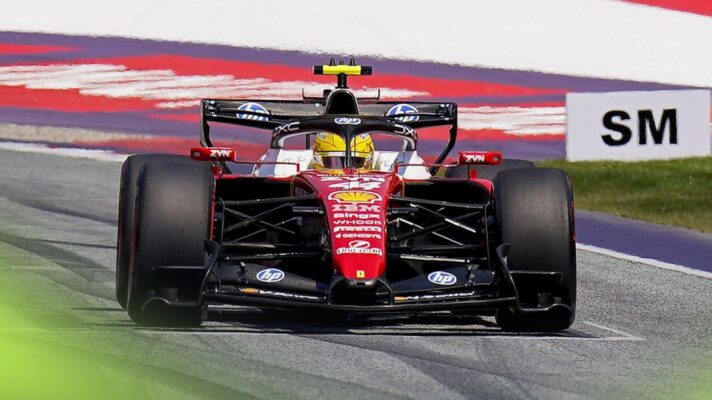 Lewis Hamilton at the wheel of the Ferrari SF-26 during the 2026 Austrian Grand Prix