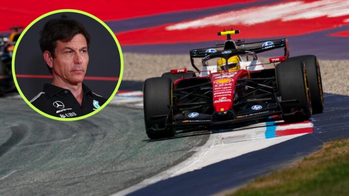 Toto Wolff and Lewis Hamilton of Ferrari
