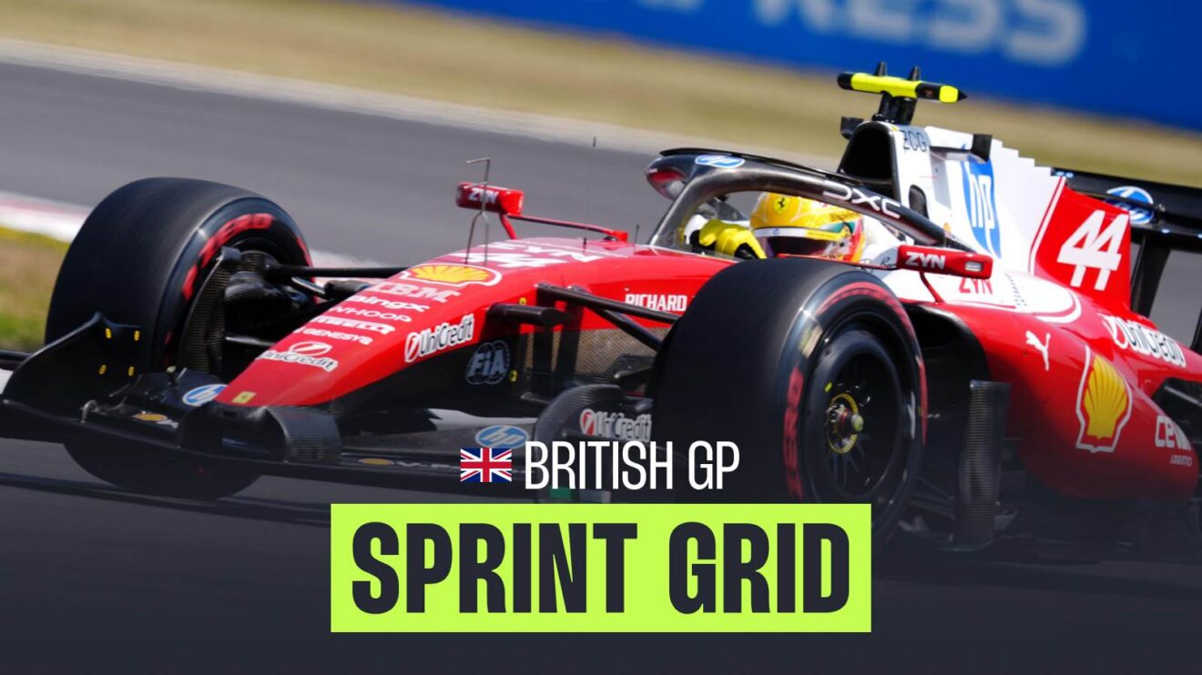 The F1 starting grid for the 2026 British Grand Prix Sprint.