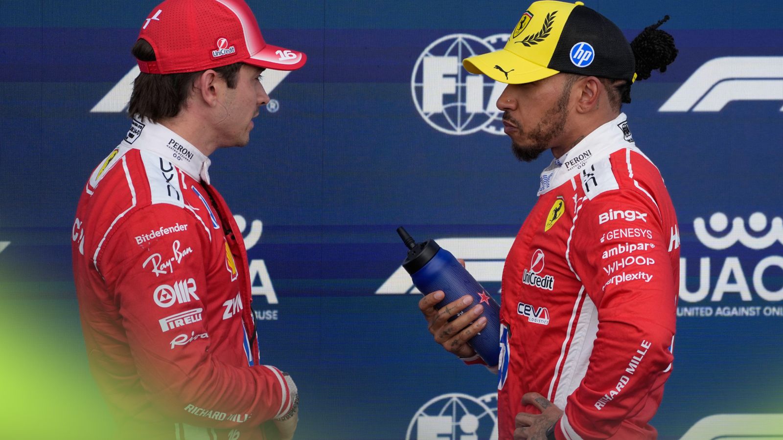 Lewis Hamilton reacts to Leclerc Ferrari breakthrough at British GP