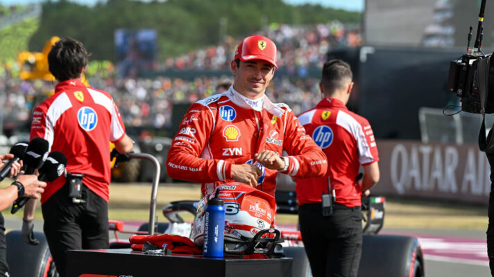 Charles Leclerc all smiles in parc ferme