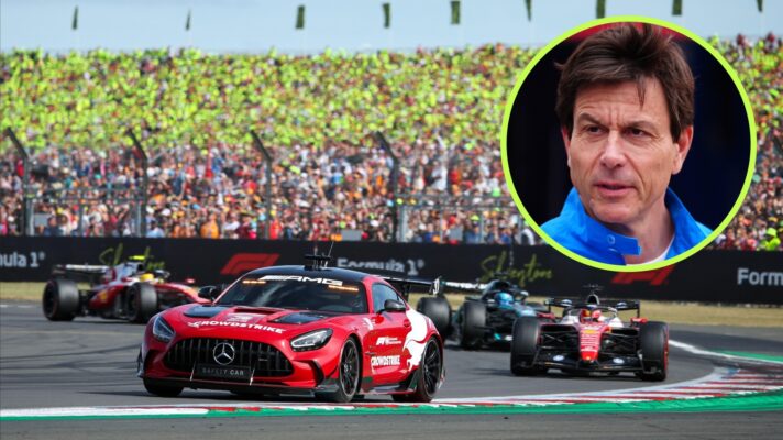 The safety car at Silverstone with Toto Wolff