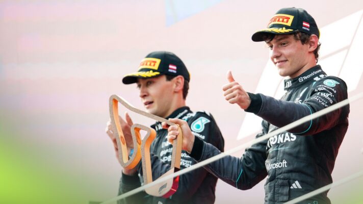 George Russell and Kimi Antonelli