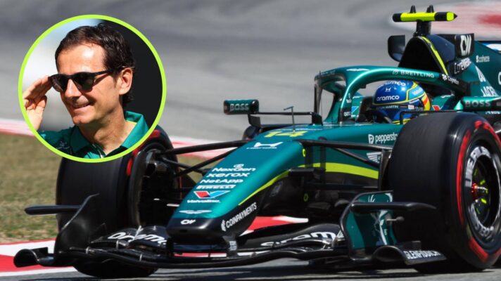 Aston Martin's Fernando Alonso and Pedro de La Rosa.