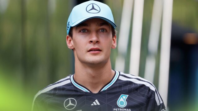 Mercedes driver George Russell pictured at the 2026 Belgian Grand Prix