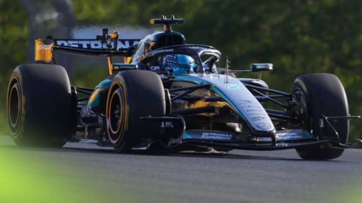 George Russell at the wheel of the Mercedes W17 at the 2026 Hungarian Grand Prix