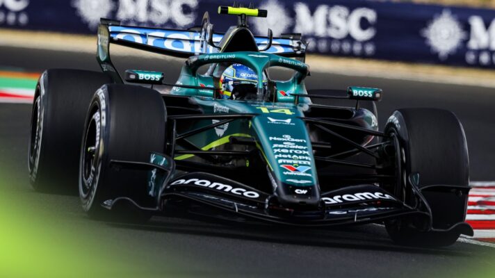 Fernando Alonso at the wheel of the Aston Martin AMR26 at the 2026 Hungarian Grand Prix