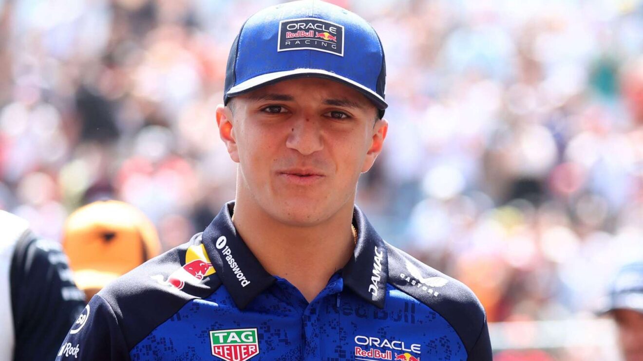 Red Bull driver Isack Hadjar on the grid at the Hungarian Grand Prix.