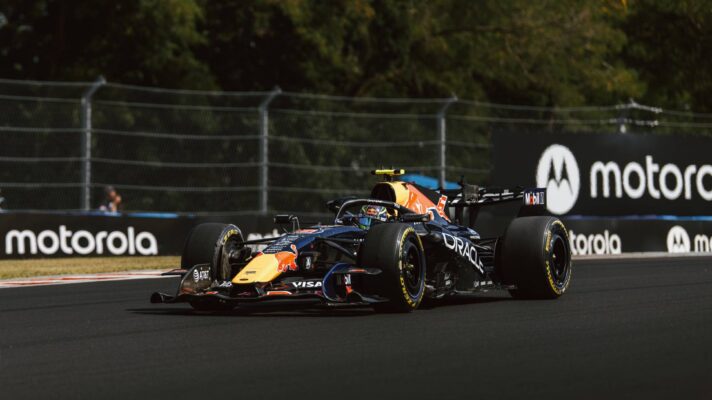 Red Bull's Isack Hadjar on track at the 2026 Hungarian Grand Prix.