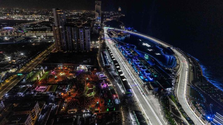 A view above the Jeddah Corniche Circuit, home of the Saudi Arabian Grand Prix.