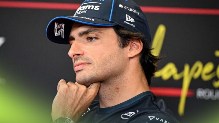 Williams driver Carlos Sainz appears in thought at the 2026 Hungarian Grand Prix