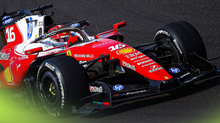 Charles Leclerc on track in the Ferrari SF-26.