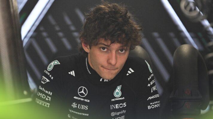 Kimi Antonelli in the garage