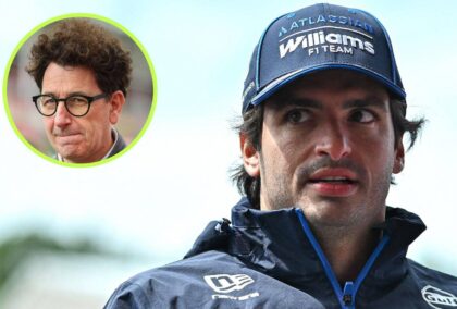 Audi boss Mattia Binotto and Williams' Carlos Sainz.