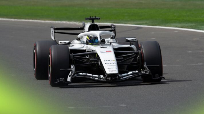 Sergio Perez in action for Cadillac at the 2026 Belgian Grand Prix