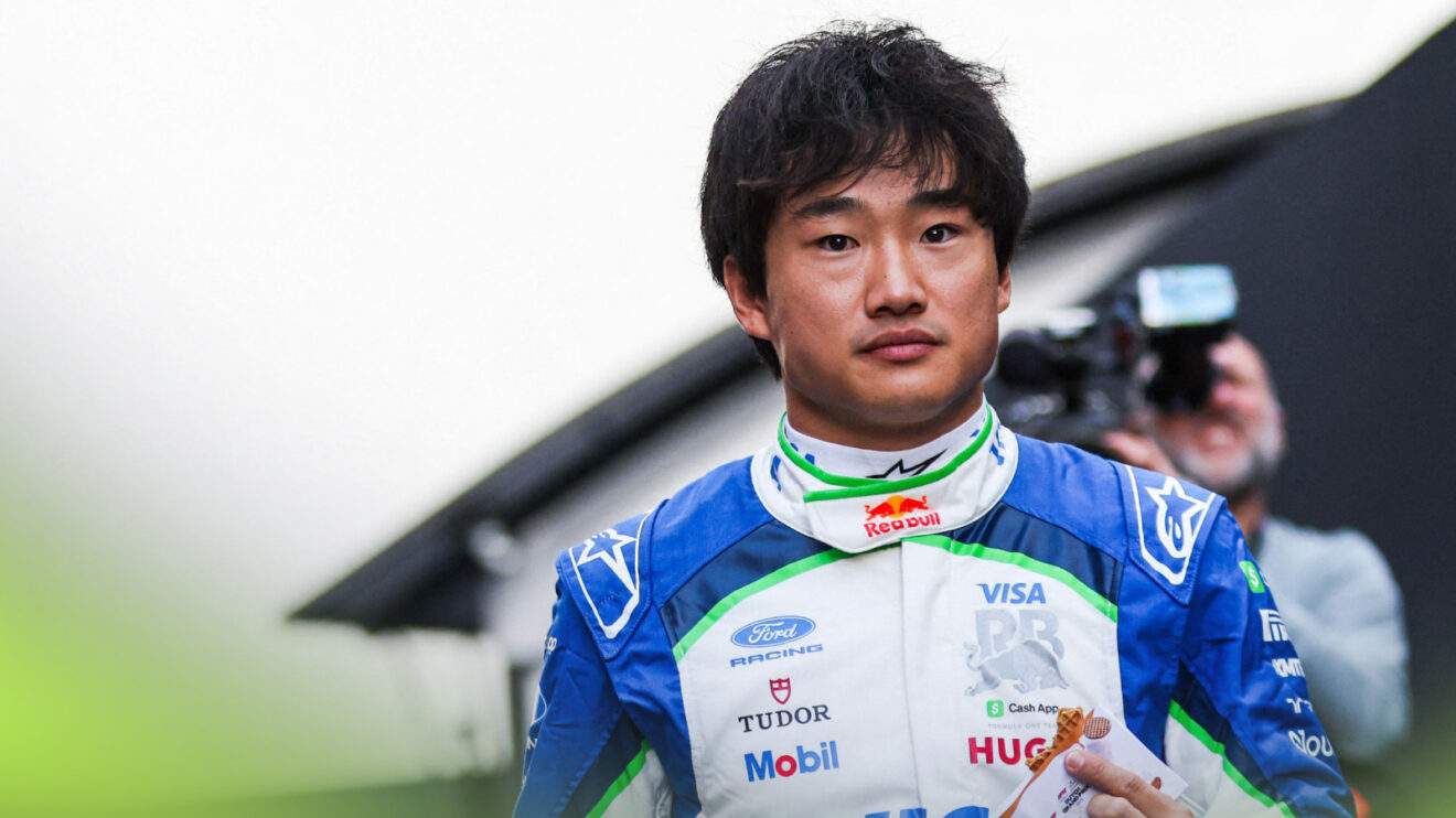 Yuki Tsunoda wearing Racing Bulls overalls in the Zandvoort paddock.