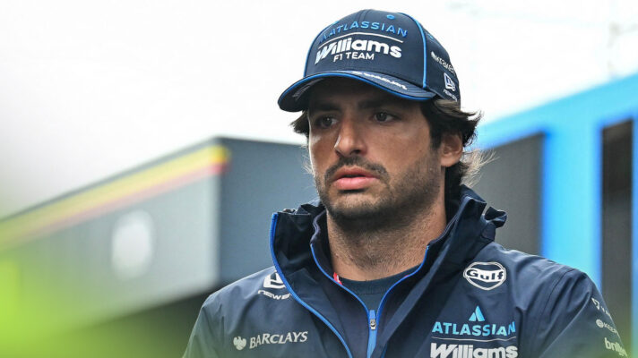 Carlos Sainz in Williams team wear in the Zandvoort paddock.