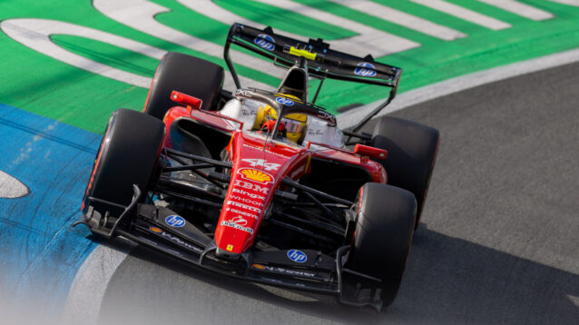 Lewis Hamilton drives the Zandvoort circuit soft Pirelli tyres