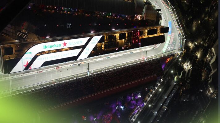 An aerial shot of the 2026 Las Vegas Grand Prix.