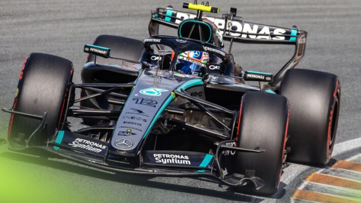Kimi Antonelli at the wheel of the Mercedes W17 during the 2026 Dutch Grand Prix