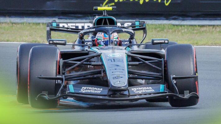 Kimi Antonelli drives the Mercedes W17 at the 2026 Dutch Grand Prix