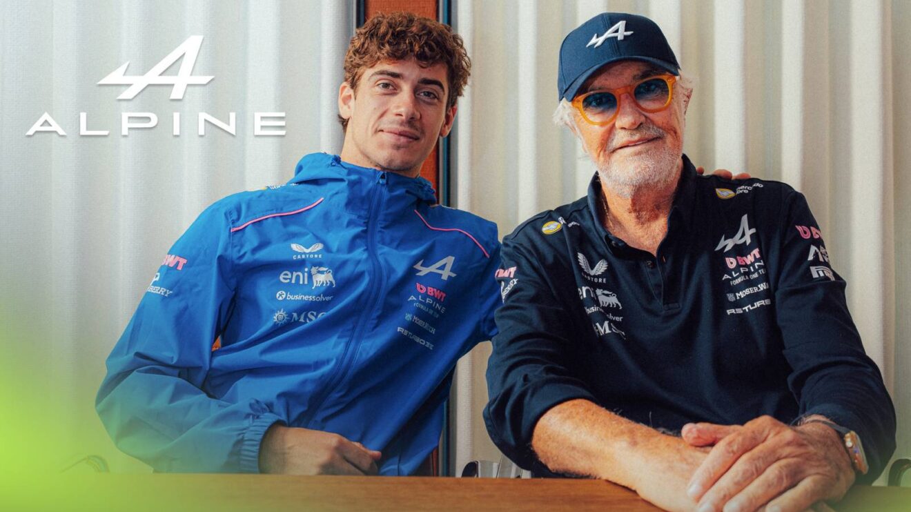 Alpine's Franco Colapinto, pictured with Flavio Briatore.